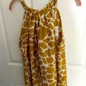 J Crew 100% silk giraffe print halter top 12 NWT